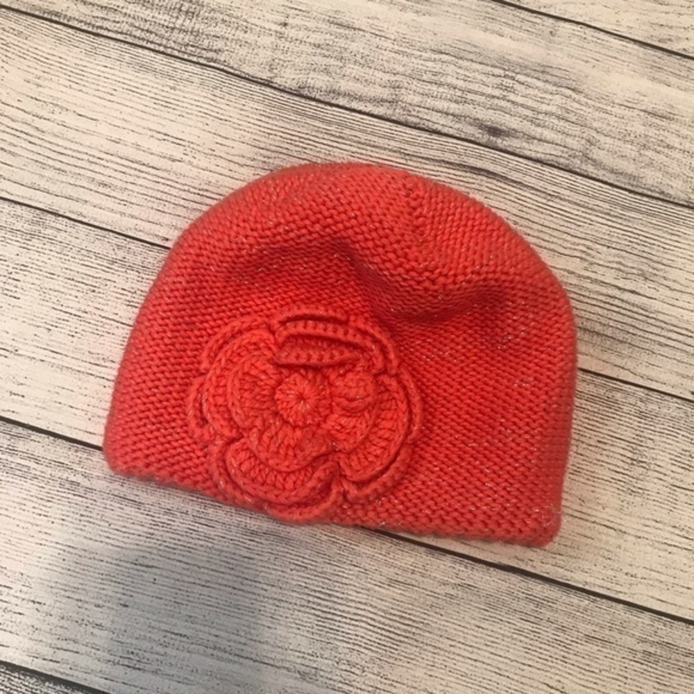 Old Navy Winter Hat Pink Silver Thread wit…